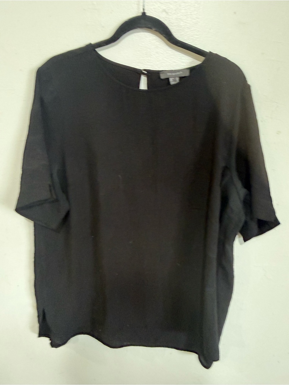 Primark Black Short Sleeve Keyhole Neck Blouse